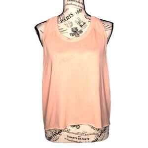 Old Navy X-LARGE Active Go-Dry Peach Braid Detail Raw Hem Slit Back Tank
